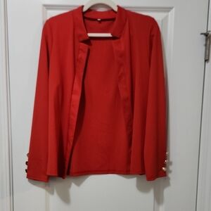 Red Open Front Blazer – Size M